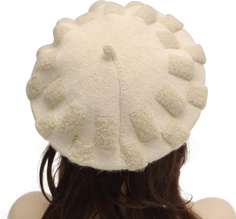ZLYC French Beret hat, Reversible Solid Color Knit Warm Beret Cap for Womens Girls - Image 3